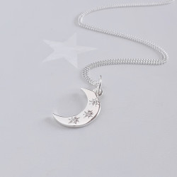 Cubic Zirconia Moon Pendant