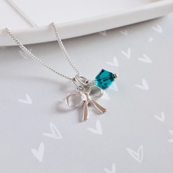 Birthstone Pendant - Bow