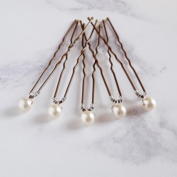 Mary Pearl Hair Pins - 6mm