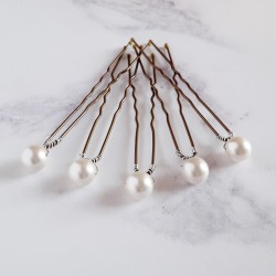 Mary Pearl Hair Pins - 8mm