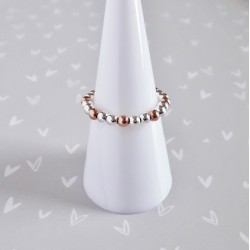 Rose Gold and Silver Beaded...