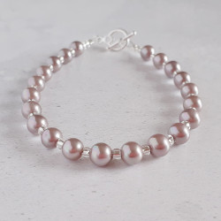 Lavender Shell Pearl Bracelet